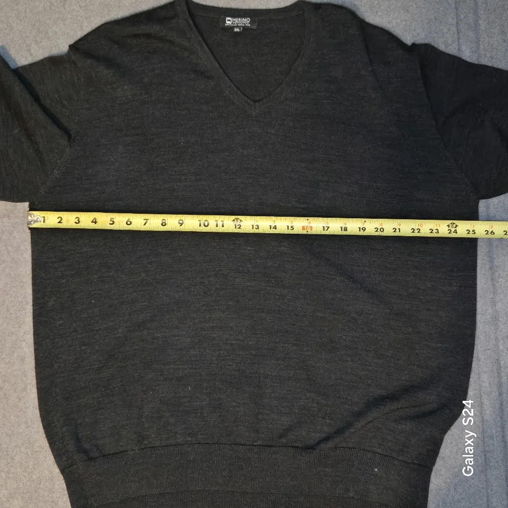 Merino Collection Men’s 2XL‎ Black Sweater 100% Australian Merino Wool V neck